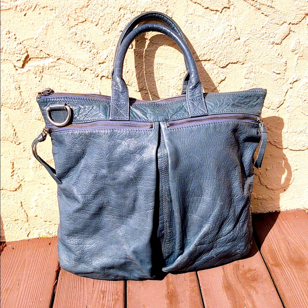 Crate & Barrel Convertible Crossbody Leather Tote